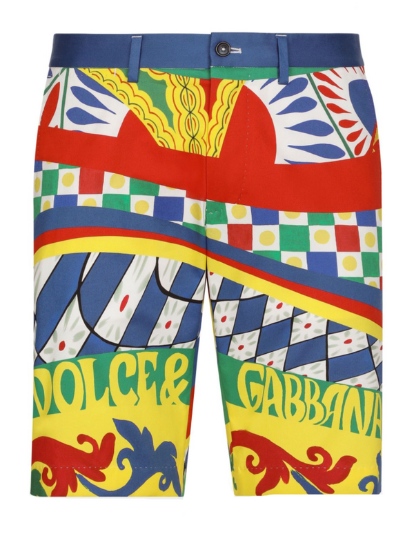 Dolce & Gabbana Carretto-print stretch cotton drill shorts