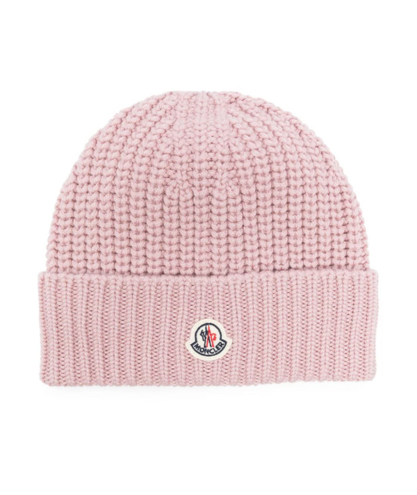 Moncler logo-patch ribbed-knit beanie