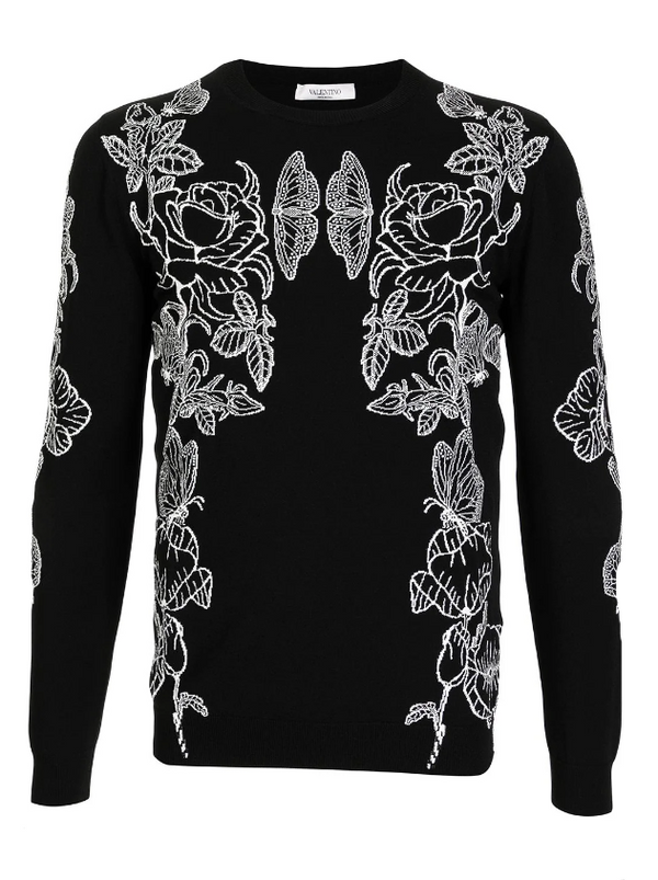 Valentino Garavani butterfly-print knitted jumper
