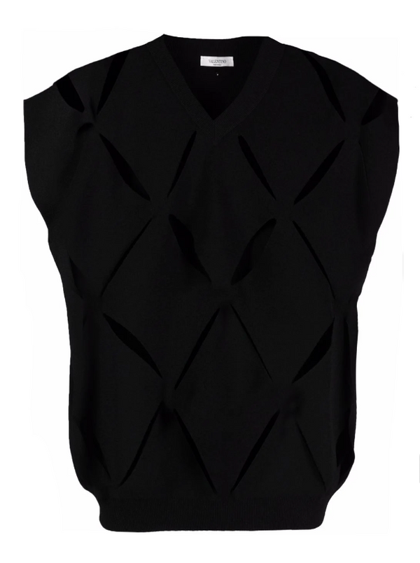 Valentino V cut-out sleeveless knitted jumper