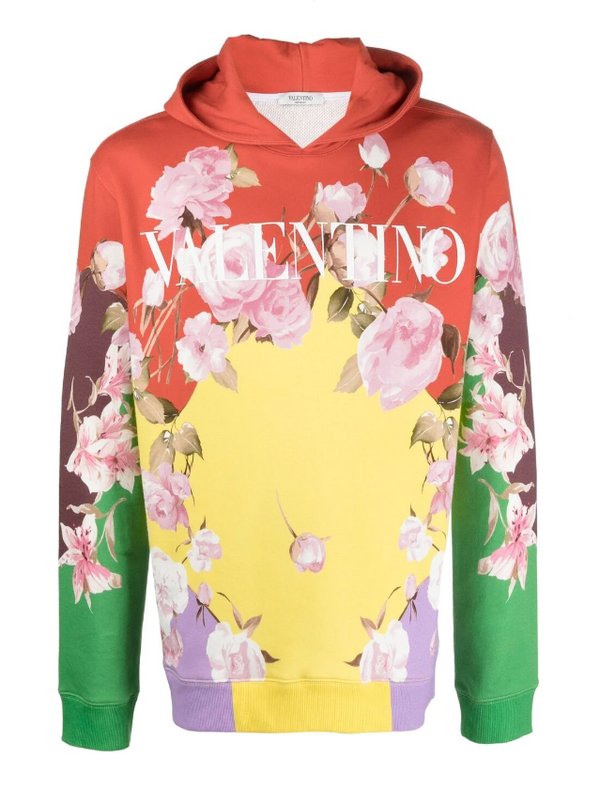 Valentino rose-print hoodie