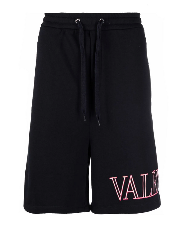 Valentino logo printed drop-crotch shorts