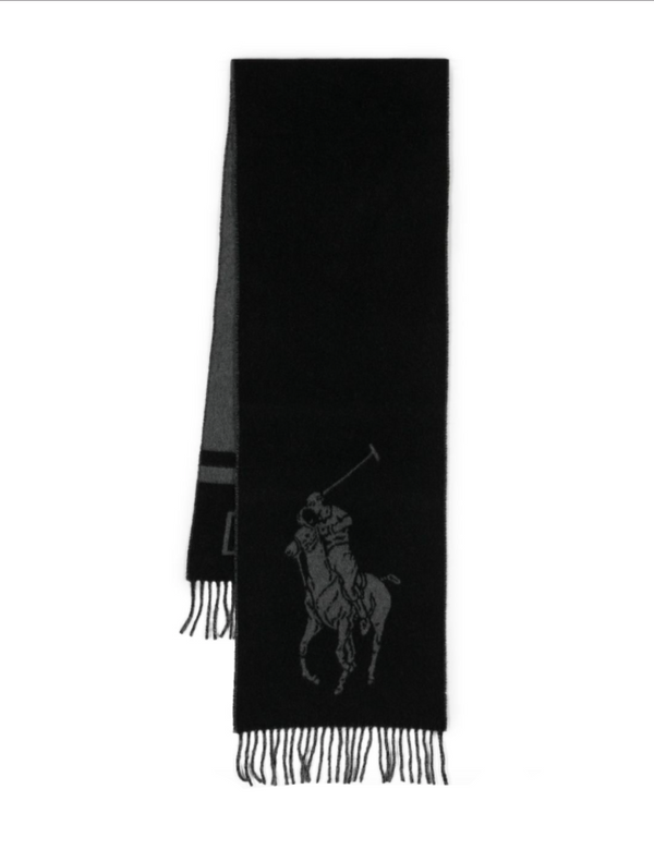 Polo Ralph Lauren embroidered-logo wool scarf