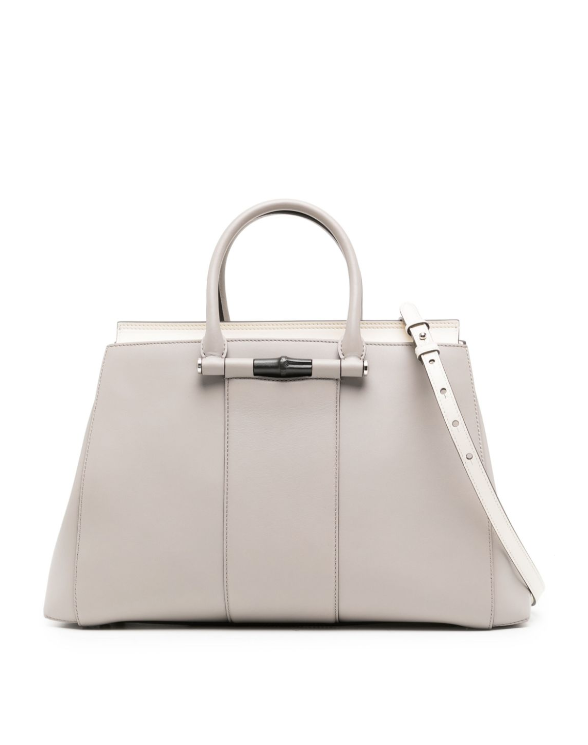 Gucci Grey Bamboo leather tote bag