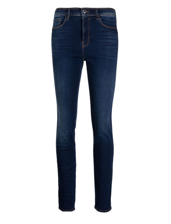 Emporio Armani logo-embroidered skinny jeans