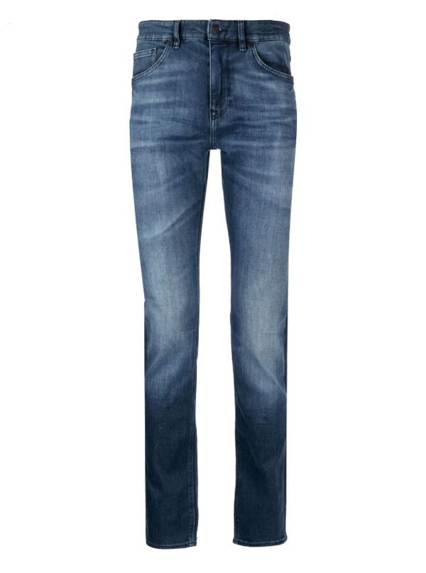 BOSS logo-patch straight-leg jeans