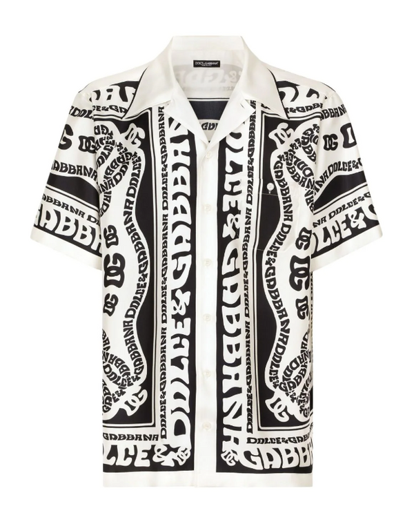Dolce & Gabbana Marina-print silk Hawaii shirt