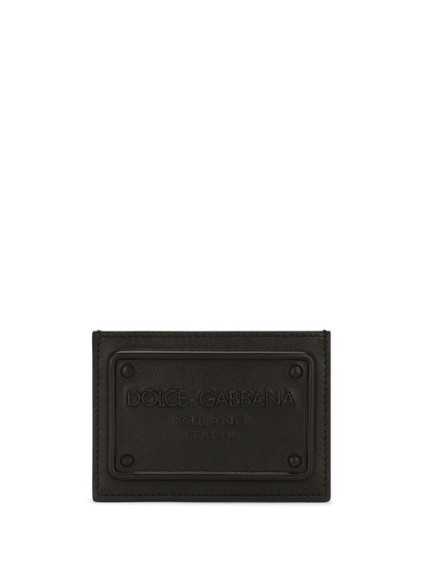 Dolce & Gabbana calfskin card holder with raised logo
