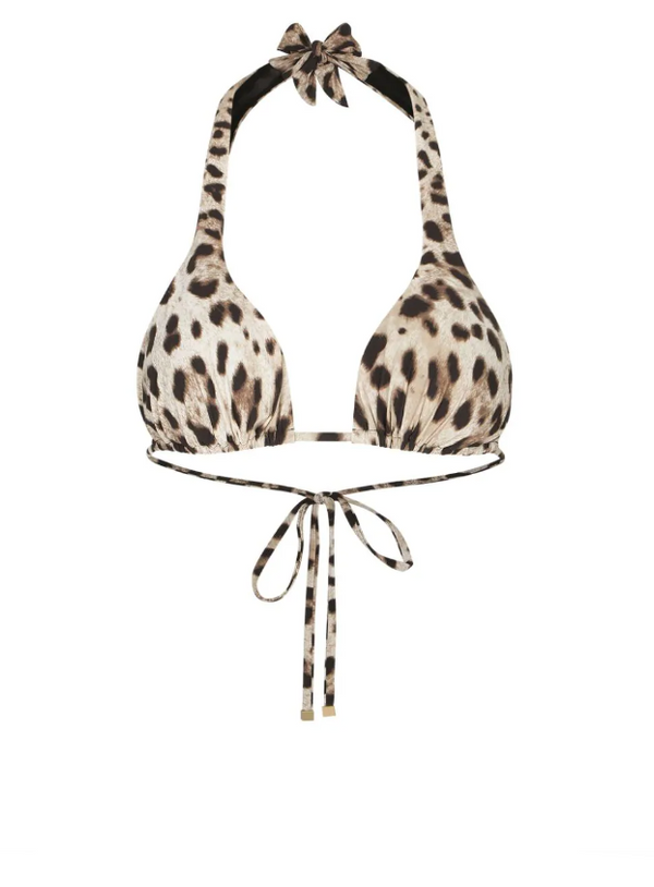 Dolce & Gabbana leopard print triangle bikini top