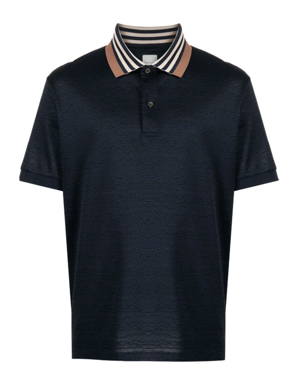 Paul Smith striped-collar cotton polo shirt