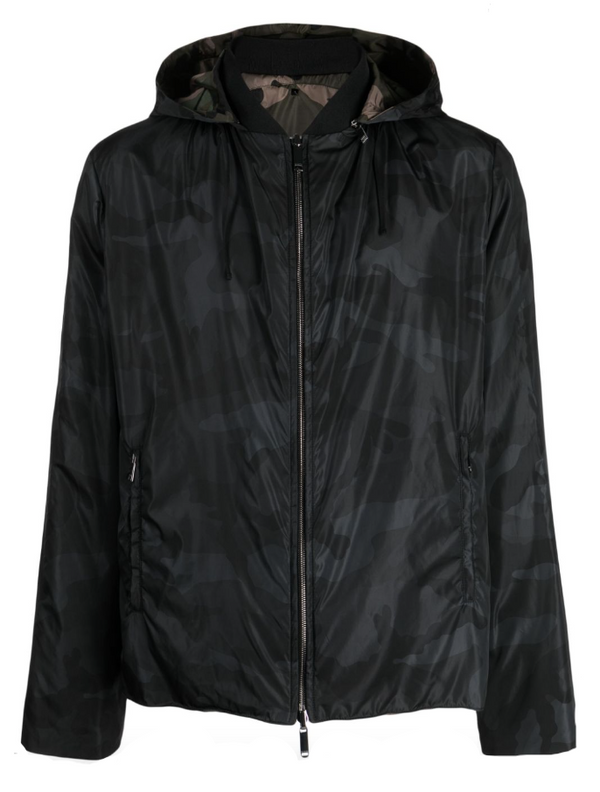 Valentino camouflage-print zip hooded jacket