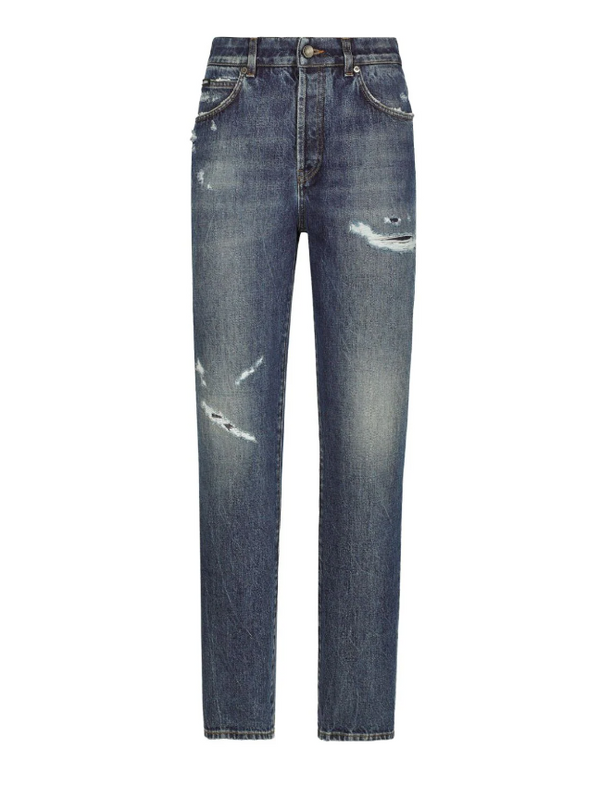 Dolce & Gabbana Cotton denim jeans with rips