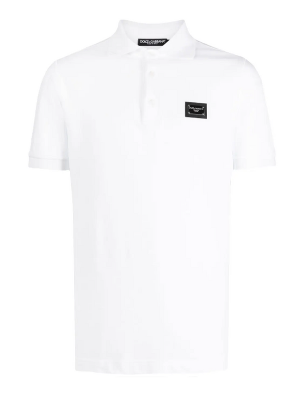Dolce & Gabbana cotton piqué polo-shirt with branded tag