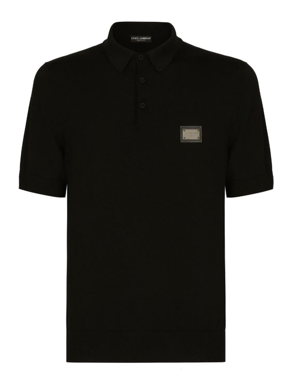 Dolce & Gabbana logo-tag wool polo shirt