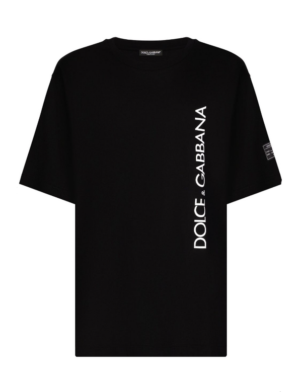 Dolce & Gabbana logo print cotton t-shirt in black