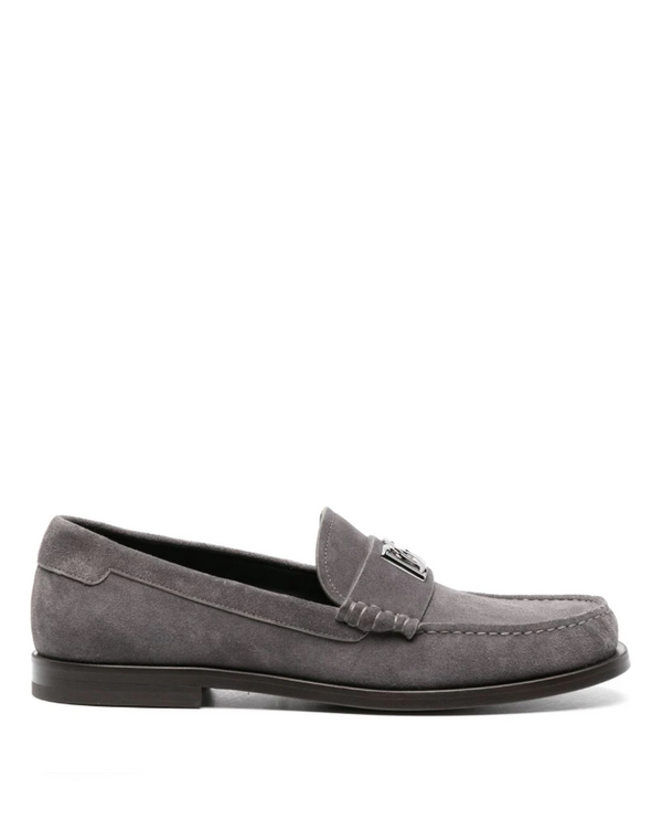 Dolce & Gabbana logo-plaque suede leather loafers
