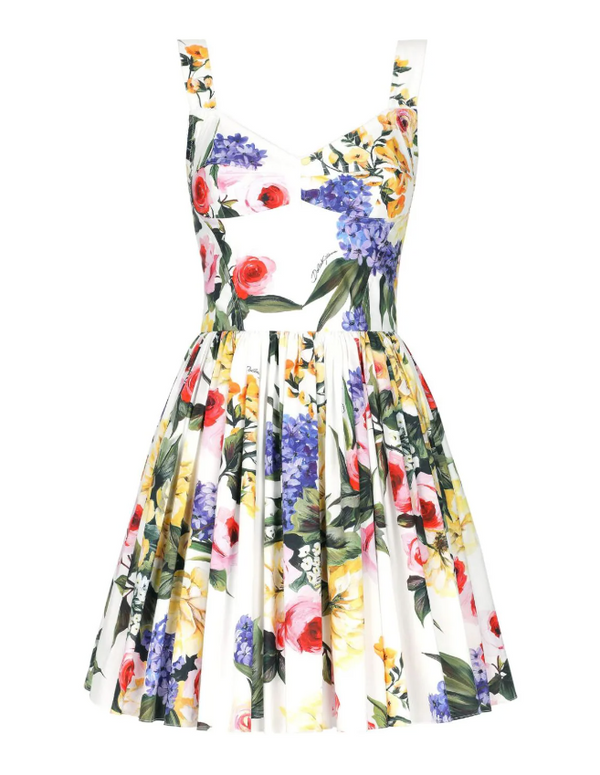 Dolce & Gabbana short corset dress with garden print