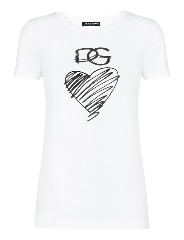 Dolce & Gabbana jersey T-shirt with DG and heart print