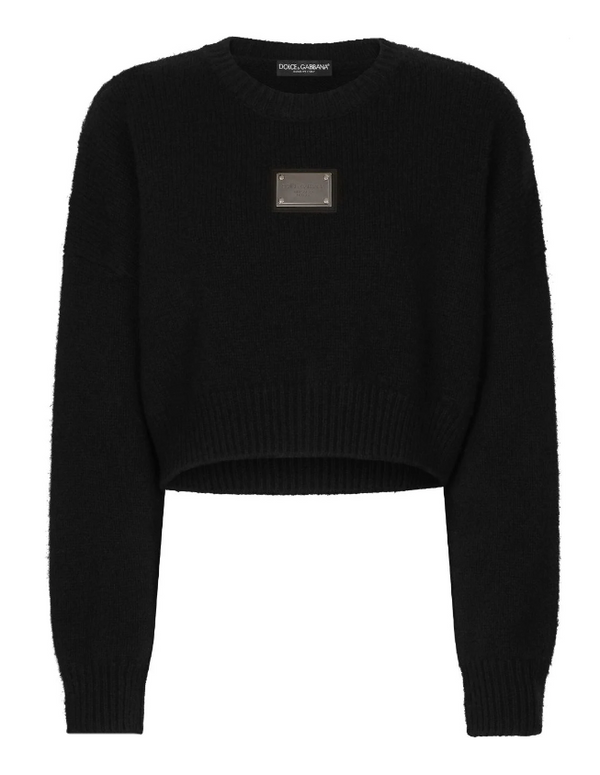 Dolce & Gabbana logo-plaque cropped jumper