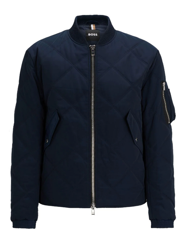 BOSS diamond-quilted bomber jacket