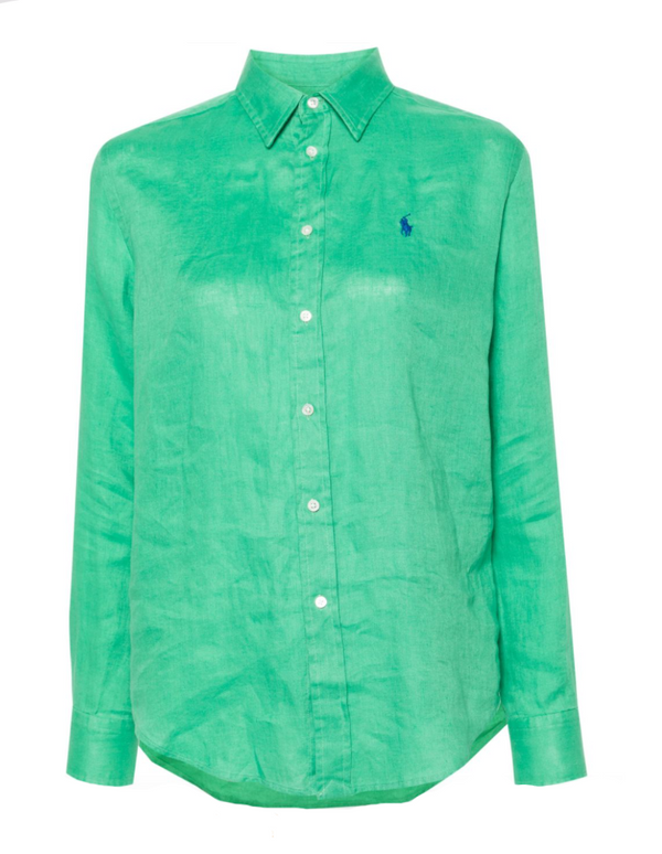Polo Ralph Lauren green linen shirt