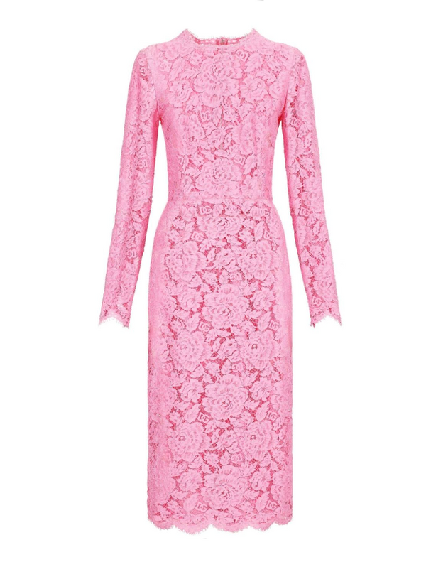 Dolce & Gabbana floral-lace midi dress