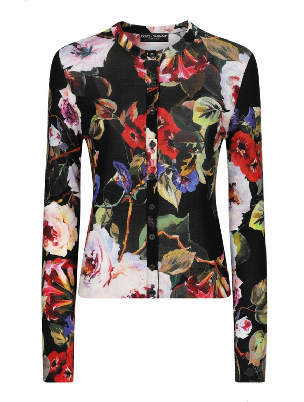 Dolce & Gabbana floral-print silk cardigan