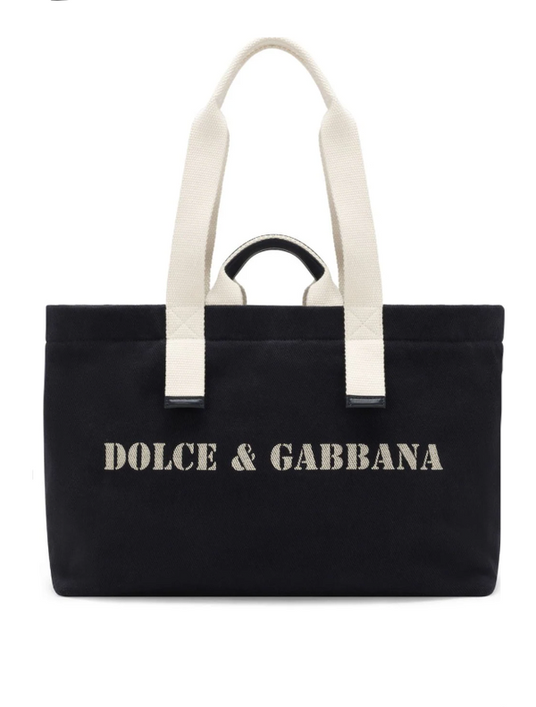 Dolce & Gabbana logo-print canvas shoulder bag