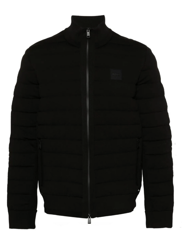BOSS rubberised-logo quilted puffer jacket