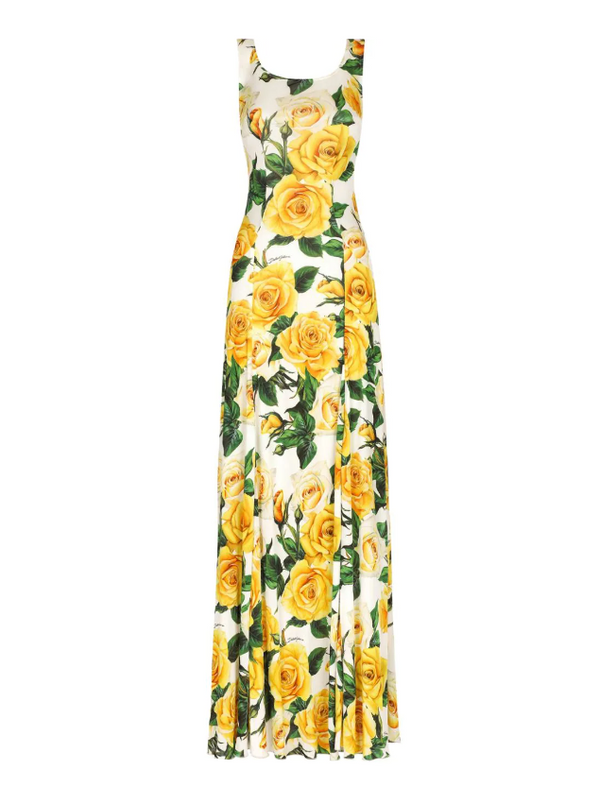 Dolce & Gabbana rose-print maxi dress