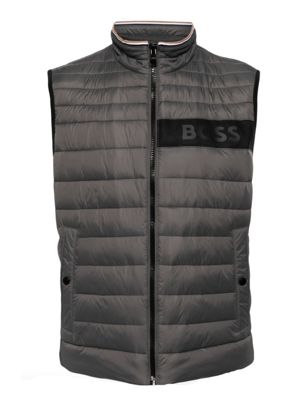 Boss logo print padded gilet jacket