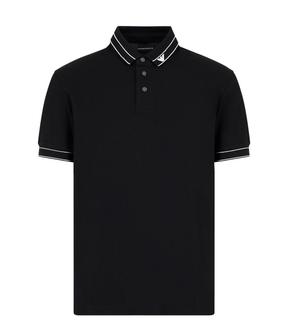 Emporio Armani contrasting-trim cotton polo shirt