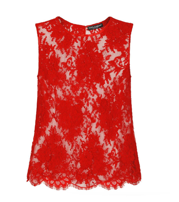Dolce & Gabbana floral Chantilly lace top