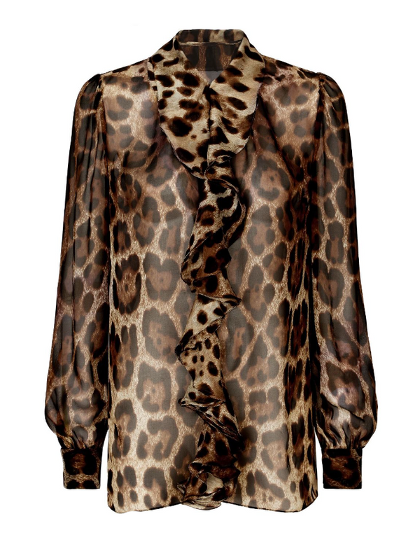 Dolce & Gabbana leopard-print silk blouse
