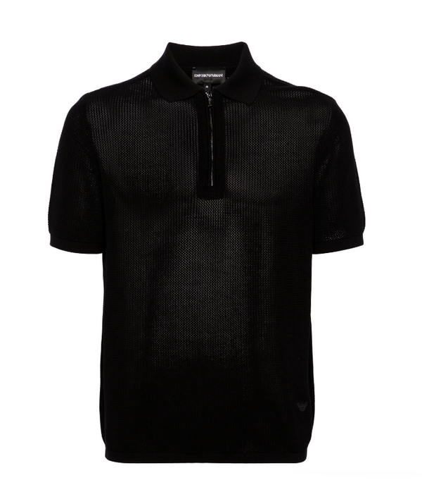 Emporio Armani knitted zip-up polo shirt