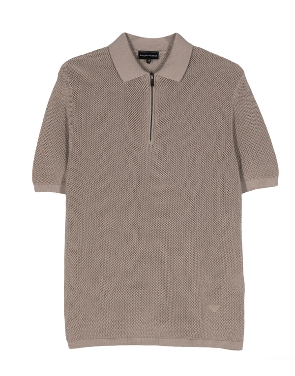 Emporio Armani knitted zip-up polo shirt