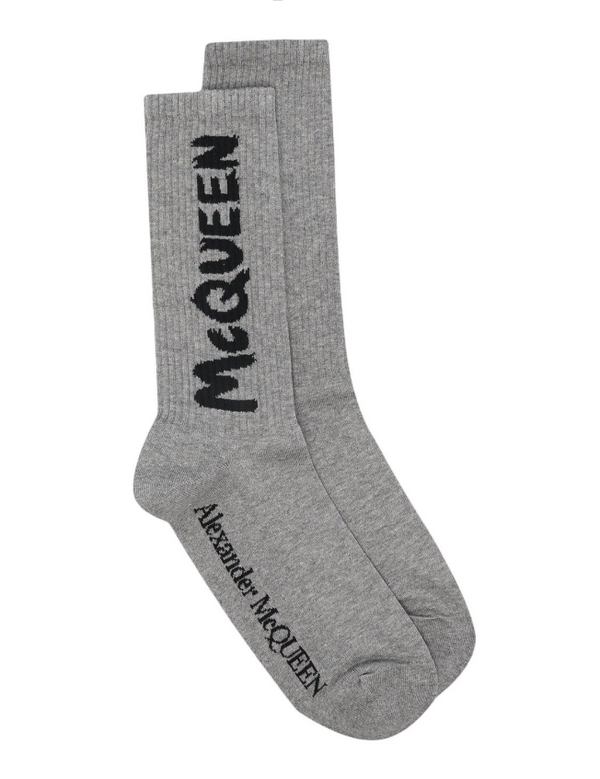 Alexander McQueen logo-print ribbed socks