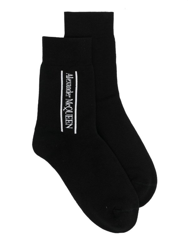 Alexander McQueen logo intarsia-knit ankle socks