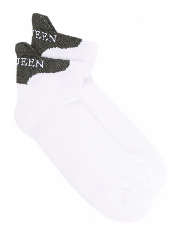 Alexander McQueen logo print ankle socks