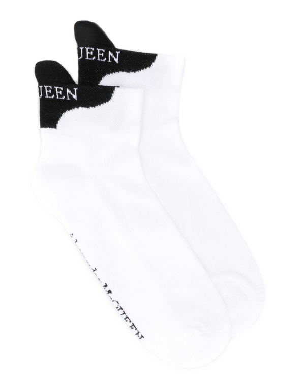 Alexander McQueen logo print ankle socks