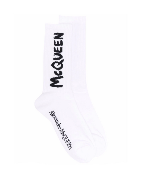 Alexander McQueen logo-print ribbed socks