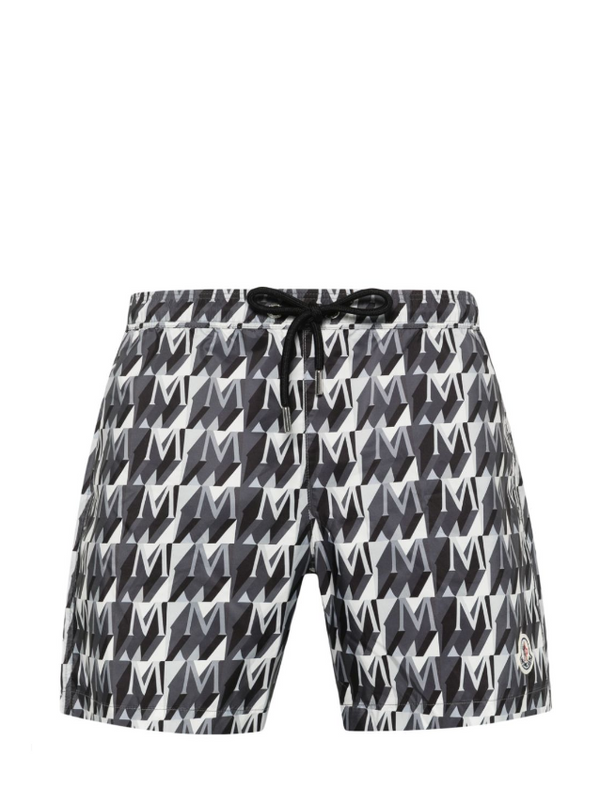 Moncler monogram-print swim shorts