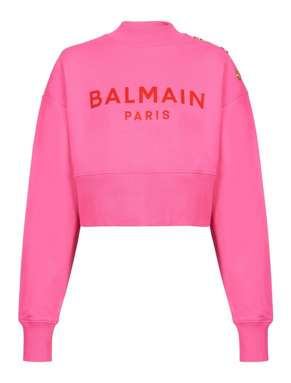 Balmain Cropped sweatshirt with logo print