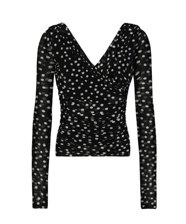 Dolce & Gabbana polka-dot top with wrap-front neckline