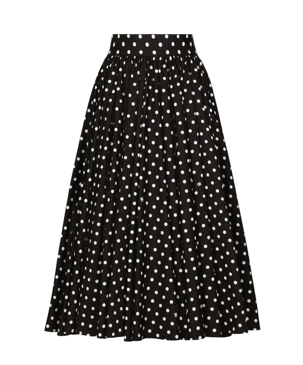 Dolce & Gabbana cotton circle skirt with polka-dot print