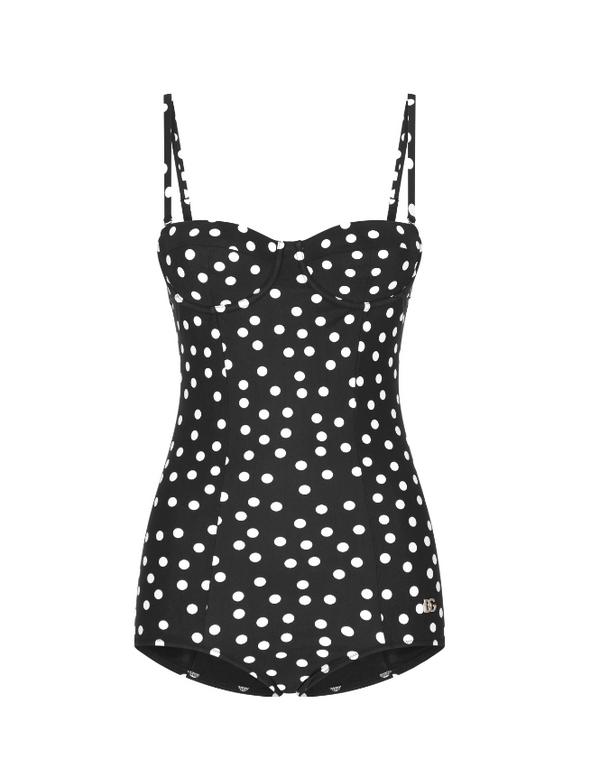 Dolce & Gabbana polka-dot balconette one-piece swimsuit