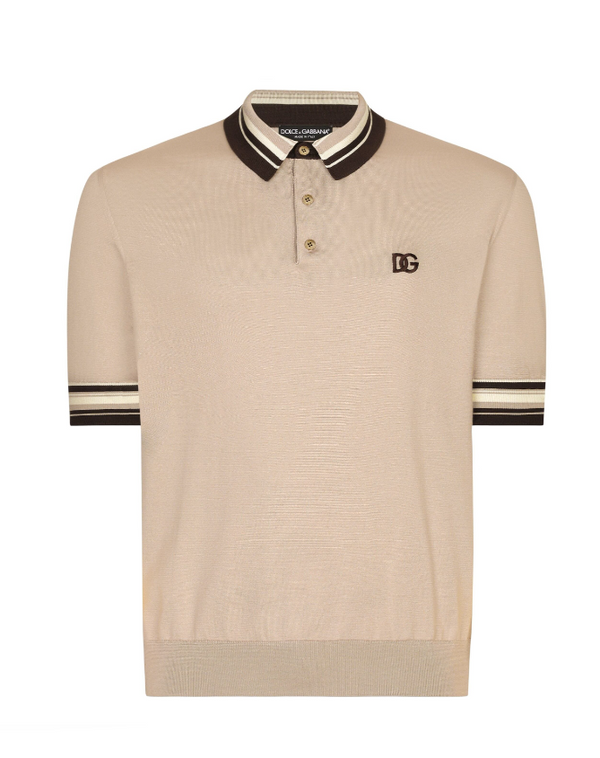 Dolce & Gabbana logo-embroidery silk polo shirt