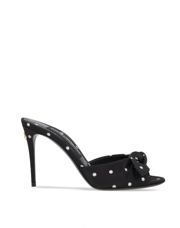 Dolce & Gabbana Keira 90mm polka-dot satin mules