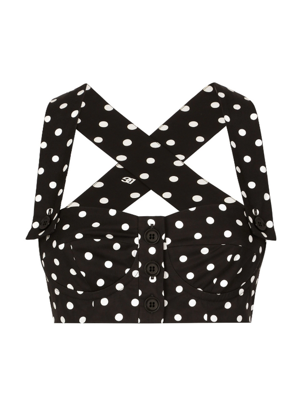 Dolce & Gabbana polka-dot corset top