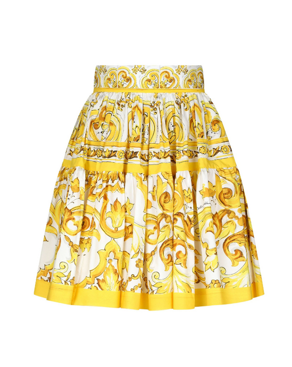 Dolce & Gabbana Majolica-print pleated skirt